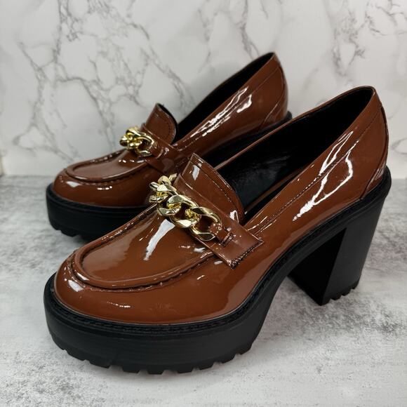 Madden Girl Kassidy-C Platform Loafer Women's 11 Brown Lug Sole Chunky Heel - Picture 13 of 14